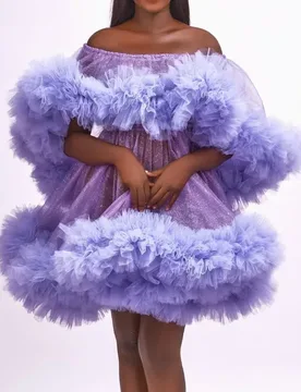 Shimmer Layered Ruffle Party Sheer Tulle Dress Showgirl Costume Drag Burlesque Outfit Wrap Shrugs For Women Bolero Cape Dresses - Aliexpress - FashionsVida