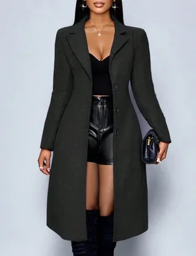 Chaqueta de invierno elegante y sexy para mujer, ideal para fiestas de Año Nuevo, Navidad e invierno. Blazer Nizi de larga duración, cálido y ajust - Shein - FashionsVida