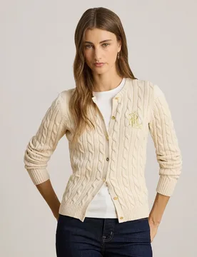 Cárdigan de mujer de algodón de punto de ochos - Lauren Ralph Lauren - FashionsVida