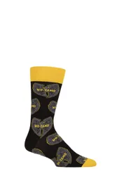 Music Collection 1 Pair Wu-Tang Clan Cotton Socks Grey Logos One Size - Black - Size: One Size