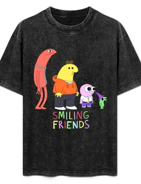 BEST SELLING - Smiling Friends All Smiling Friends Design T-Shirt Stretch Fabric Comfort T-Shirt - Aliexpress - FashionsVida