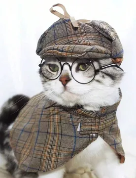 Conjunto de disfraz para mascotas para perros y gatos pequeños y medianos - Estilo británico con sombrero L - Shein - FashionsVida
