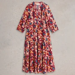 Virginia Tiered Shirt Dress - Plum