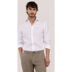 Camisa de lino de hombre cuello italiano