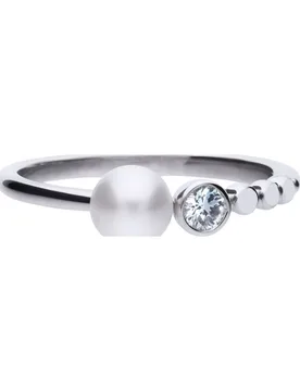 Womens 6119731111165 Ladies Ring Silver Sterling - Size M 1/2 - Diamonfire - FashionsVida
