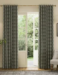 Chamomile Pure Cotton Eyelet Blackout Curtains Green Mix
