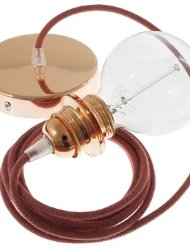 Cables Lampe Suspendue Pendel Pour Abat-jour Rz28 Zigzag 50 Cm Fire Red / Grey / Copper One Size - Creative - FashionsVida