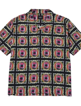 Camicia Manica Corta Uomo Pop Top Rayon Woven Shirt X Pleasures Black - Huf - FashionsVida