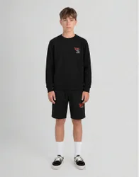 Men's Landscape Graphic Sweat Short in Jet Black