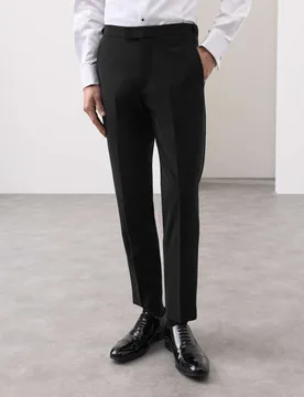 Tailored Fit Wool Blend Tuxedo Trousers Black male - Autograph - FashionsVida