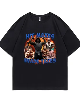 Hit Maxes Evade Taxes Funny Graphic T-shirts Male Fight Fitness Gym Casual Oversized T Shirt Men's Round Neck Short Sleeve Tees - Aliexpress - FashionsVida