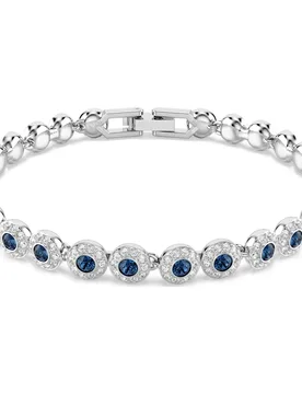 Braccialetto Una Angelic, Taglio Round, Blu, Placcato rodio OS - Swarovski - FashionsVida