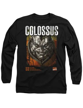 Unisex XMen Colossus Info Long Sleeve T-Shirt, Black Size: Small - Black - Size: S - Marvel - FashionsVida