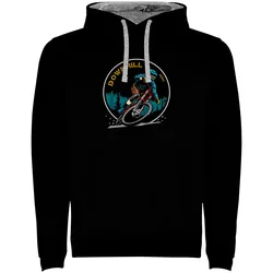 Felpa Con Cappuccio Downhill Rider Bicolor Black / Grey