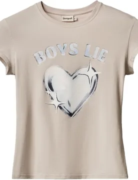 Camiseta de mujer ajustada corazón - Desigual - FashionsVida