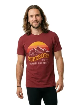 Maglietta A Maniche Corte Great Outdoors Relaxed Fit Dark Berry S - Superdry - FashionsVida