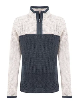 Weird Fish Isla 1/4 Zip Colour Block Macaroni Sweatshirt Size 22 - new-arrivals macaroni sale all-sale sale womens women women all-womens women sweats - Navy - FashionsVida