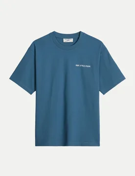Marc O' Polo T-Shirt, SSL, F+B Print, Relaxed Fi Blau L - Marc O'Polo - FashionsVida