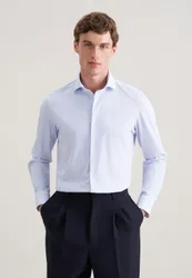 Slim Performance-Hemd Druck Blau 44