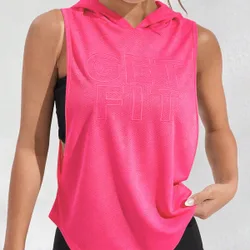 Sudadera con capucha bordada con letras para mujer M