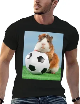 Guinea pig sits on soccer ball T-Shirt Basic Solid Color Short Sleeve T-Shirt - Aliexpress - FashionsVida