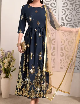 Vestido con estampado floral dorado de malla en contraste bajo M - Shein - FashionsVida