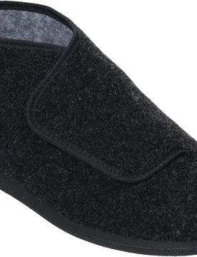 Robbie Single Slipper Charcoal - Right Foot Men's Extra Wide for Swollen Feet - Charcoal - Size: 11 XXW - Cosyfeet - FashionsVida