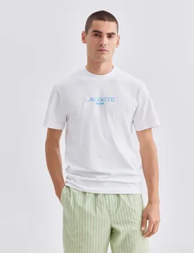 Camiseta de jersey de algodón impresa de corte clásico - Lacoste - FashionsVida