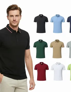 Men's Casual Short-Sleeved T-Shirt Polo Shirt 100% Ice Silk Knitted Quick-Drying Breathable Polo Shirt Solid Color Custom DTG Pr - Aliexpress - FashionsVida