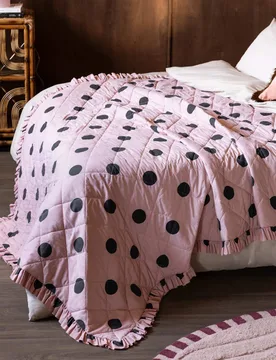 Pure Cotton Dot Noir Bedding Set Pink Mix - Rockett St George - FashionsVida