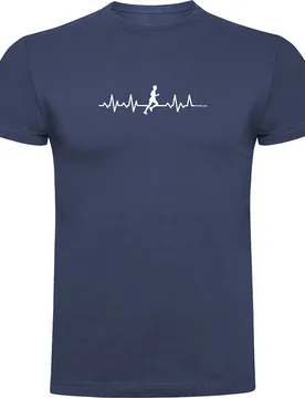 Runner Heartbeat Short Sleeve T-shirt Denim Blue M Men - Kruskis - FashionsVida