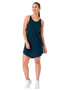 Vestito Corto Senza Maniche Relax Blue S - super.natural - FashionsVida