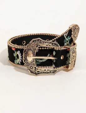 Pieza Cinturón asimétrico de estilo occidental con hebilla con forma de rosa aleatoria para mujeres, estampado de Halloween, verano, escuela, otoño - Shein - FashionsVida