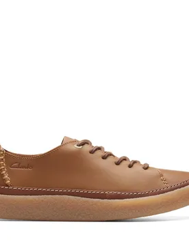 Men's Oakpark Low Tan Leather Laces Shoes in Brown Size: 9-Standard Fit - Brown - Size: 9-Standard Fit - Clarks - FashionsVida