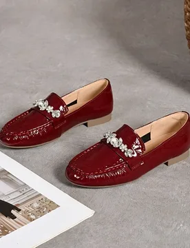 Classic Women's Shoes Luxury Genuine Leather Loafers for Woman Exquisite Rhinestone Casual Shoes Designer Shoes Zapatos De Mujer - Aliexpress - FashionsVida