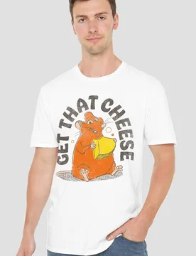 Unisex Ratatouille Get That Cheese T-Shirt, White Size: XL - White - Size: XL - Disney - FashionsVida