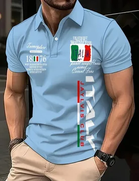 Fashion Men's Polo Shirt Italy Graphic Print Summer Short Sleeve Casual Button-Down Tops Oversized Male Clothing Golf T-Shirt - Aliexpress - FashionsVida
