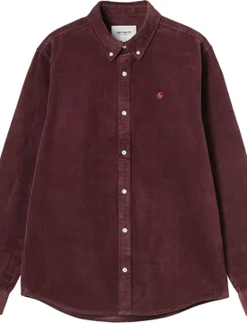 Chemise en velours côtelé - L/S Madison Cord Shirt Amarone en Coton - Taille S - Bordeaux - Carhartt WIP - FashionsVida