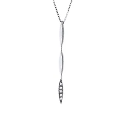 Womens - Necklace With Diamonds - White Gold - Venetian Chain - One Size