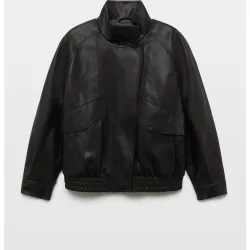 Cazadora bomber de mujer efecto piel