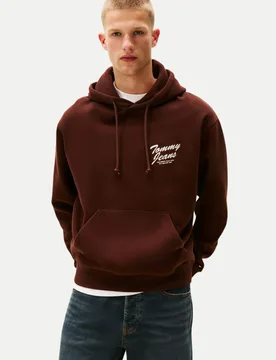 Relaxed-Fit Hoodie mit Print Braun L - Tommy Jeans - FashionsVida