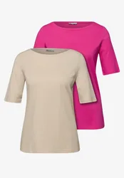 Basic Shirt im 2er-Pack female Pink Beige Multicolour