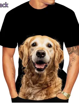 Fashion Short Sleeve Cute Dog Summer 3D Printed T-Shirt Golden Retriever Fashion Casual Men's T-Shirt - Aliexpress - FashionsVida