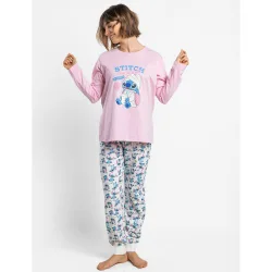 Pijama largo de mujer de punto de algodón