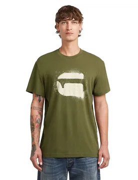 T-shirt à Manches Courtes Spray G Logo Shadow Olive S - G-Star - FashionsVida