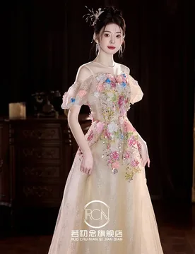 Host Flower President toasts morning robe art examination coming-of-age ceremony plus-size dress - Aliexpress - FashionsVida