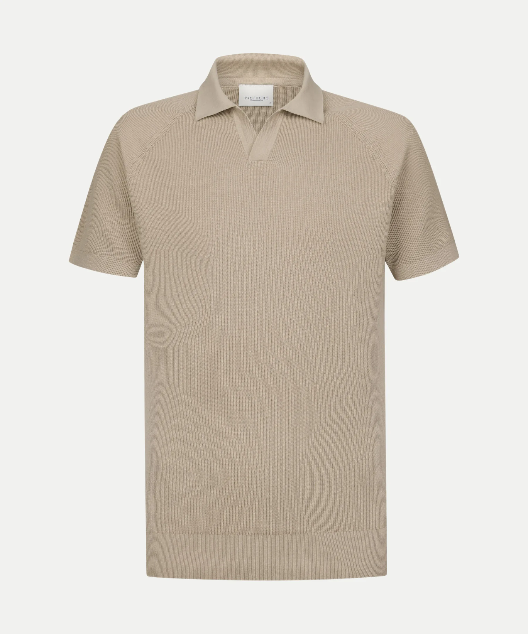 Poloshirt mit offenem Kragen Beige L - Profuomo - FashionsVida