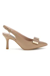 Décolleté beige con cinturino e dettaglio metallico Ferre F030 37
