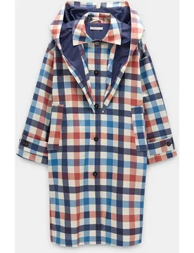Parka de mujer con estampado de cuadros y capucha extraíble con tiras - Parfois - FashionsVida