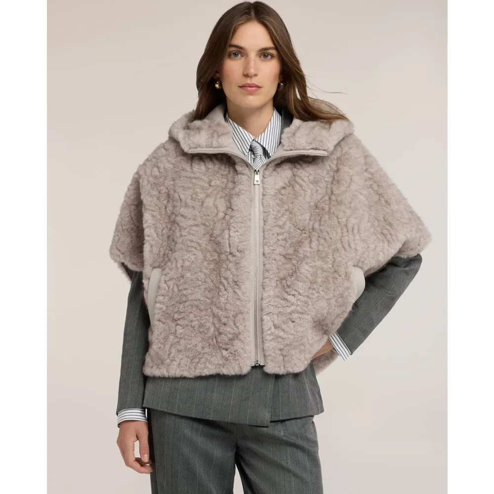 Capa de mujer con capucha ajuste oversize cierre frontal con capucha y cremallera - Motivi - FashionsVida